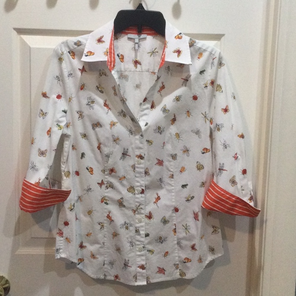 Hinson Wu Chic Insect Print Button Down Shirt